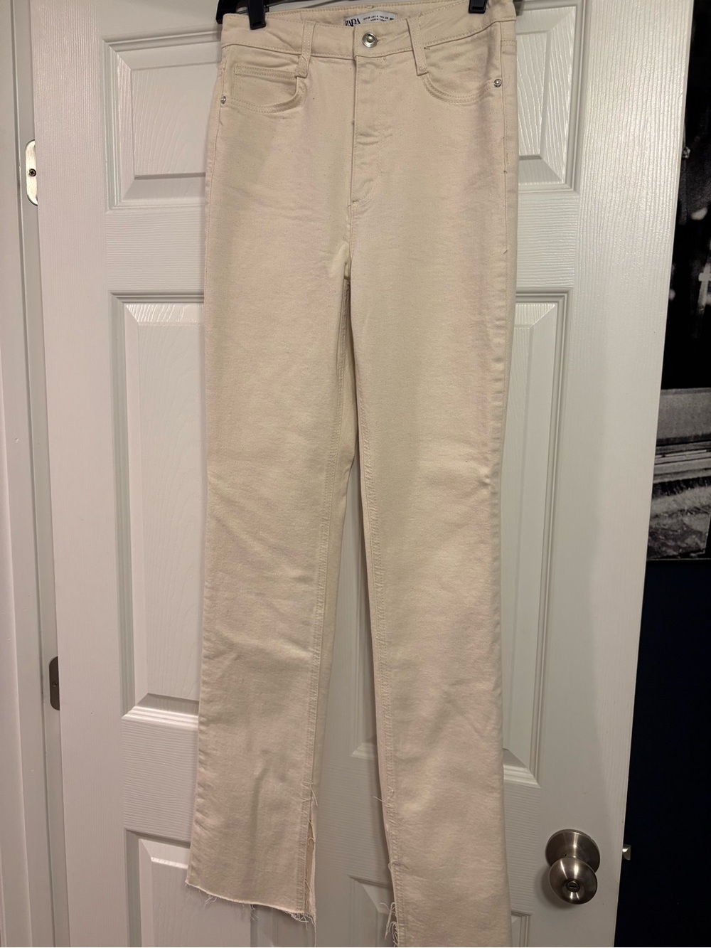 Zara Cream Straight-Leg Jeans
